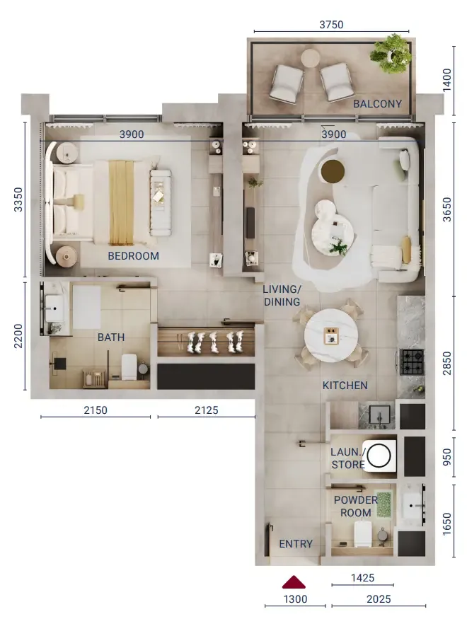 Union Properties Mirdad floor plan