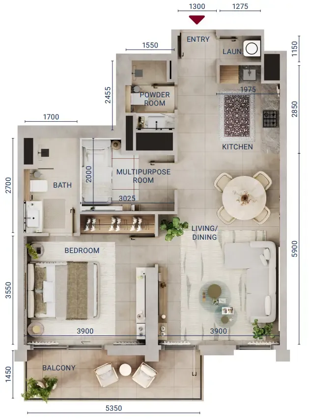 Union Properties Mirdad floor plan