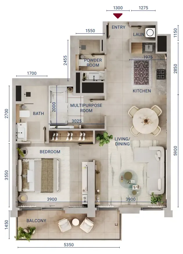 Union Properties Mirdad floor plan