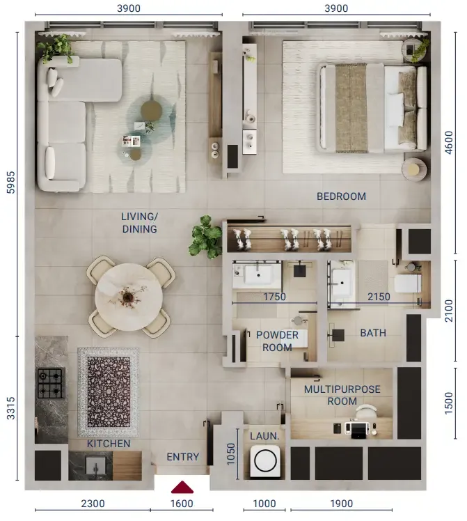 Union Properties Mirdad floor plan