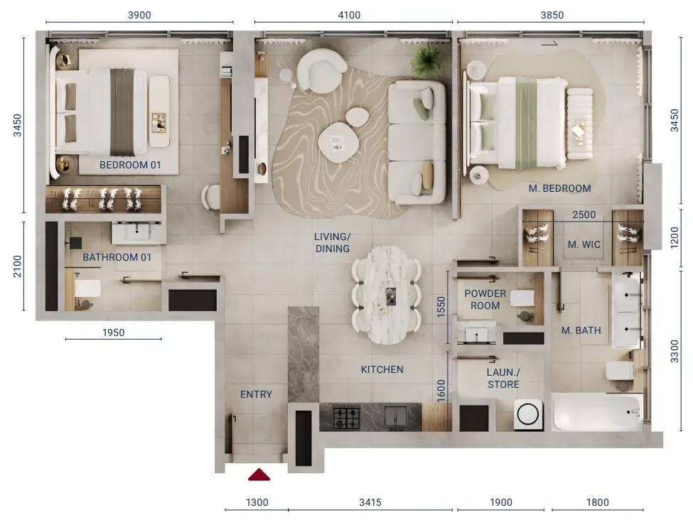 Union Properties Mirdad floor plan