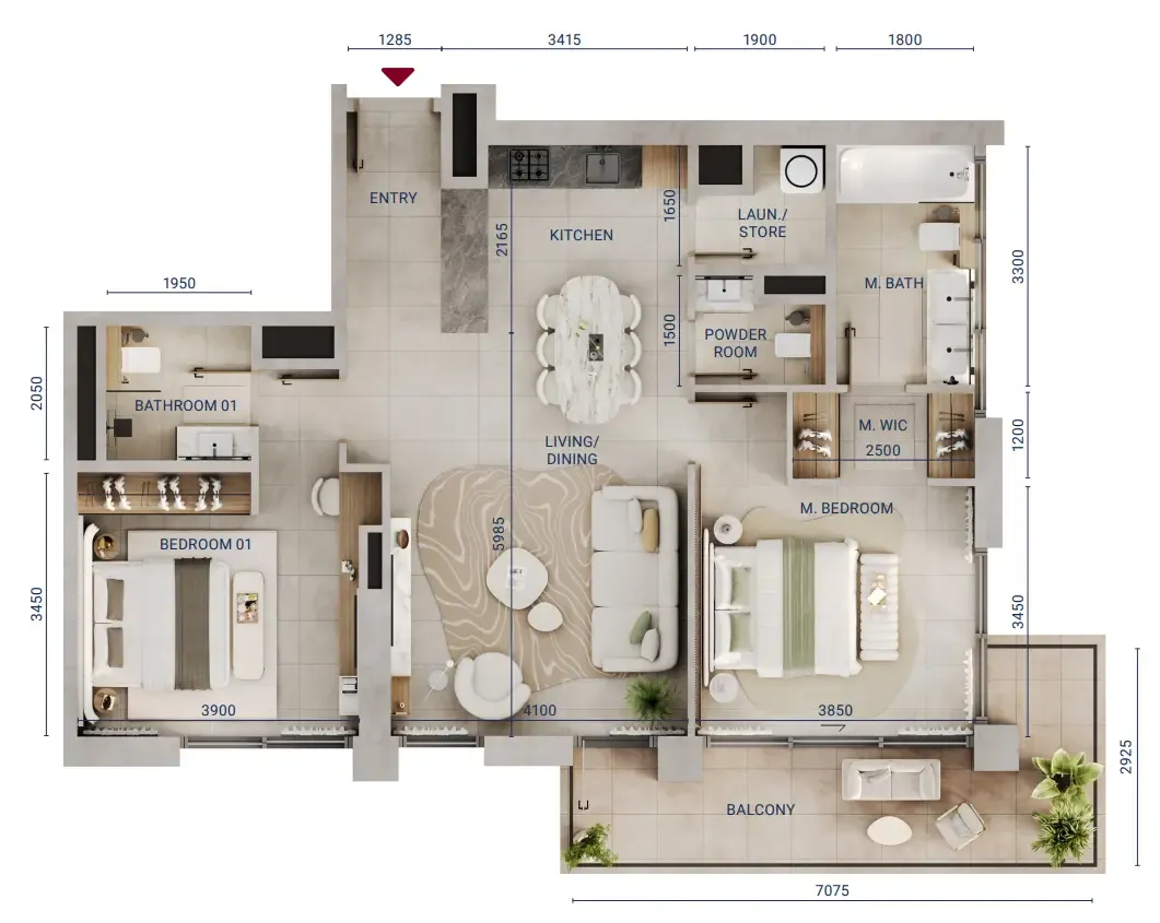 Union Properties Mirdad floor plan