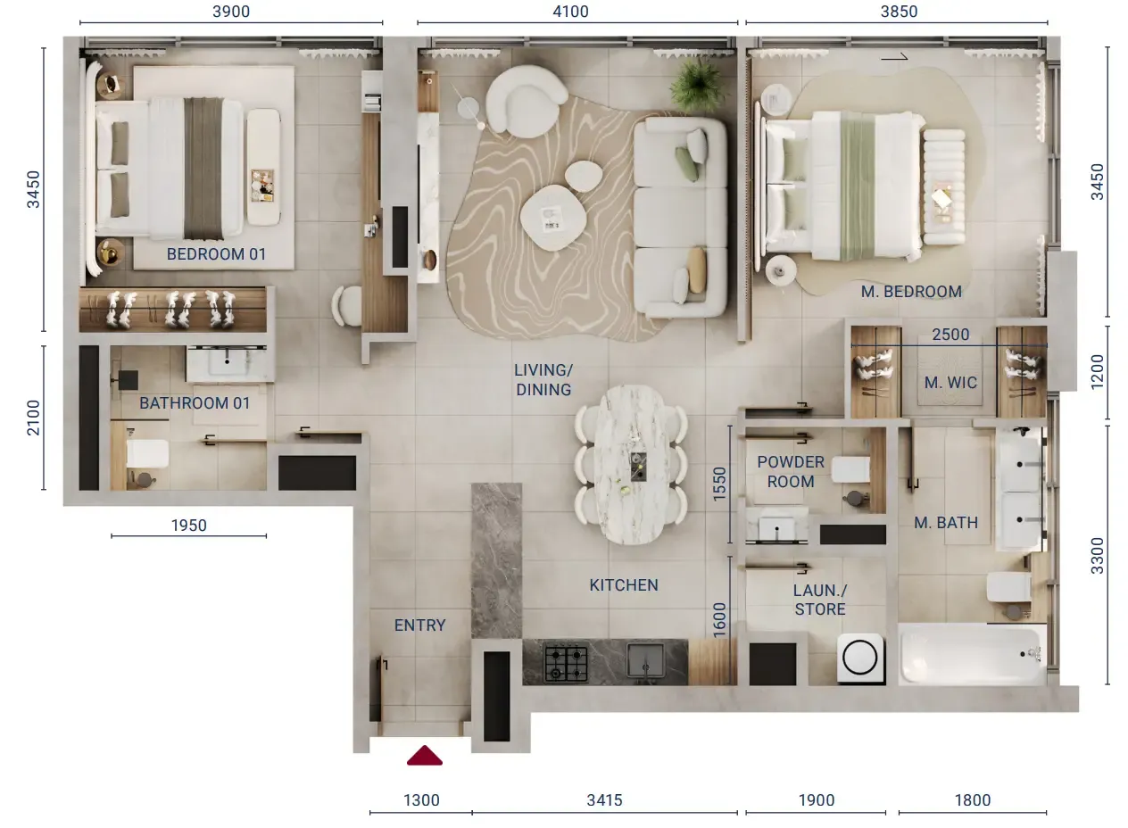 Union Properties Mirdad floor plan