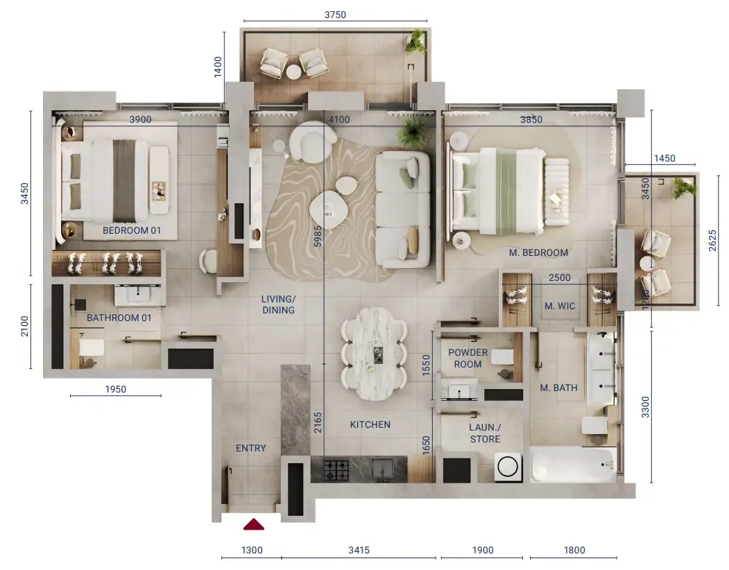 Union Properties Mirdad floor plan