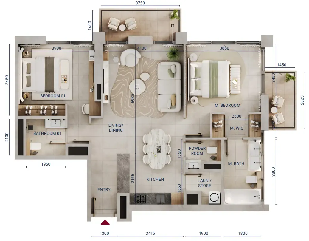 Union Properties Mirdad floor plan