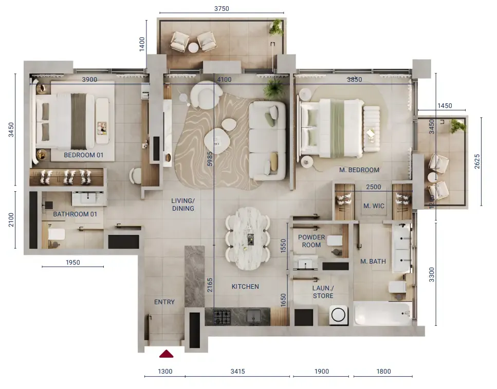 Union Properties Mirdad floor plan