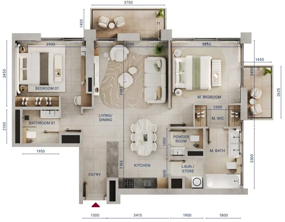 Union Properties Mirdad floor plan