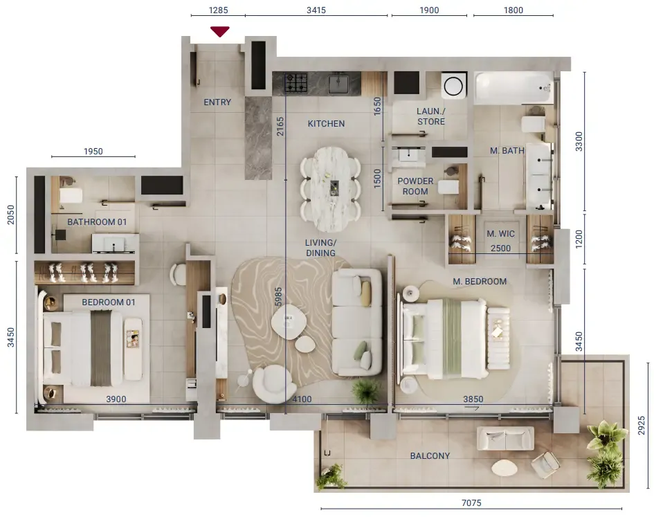 Union Properties Mirdad floor plan