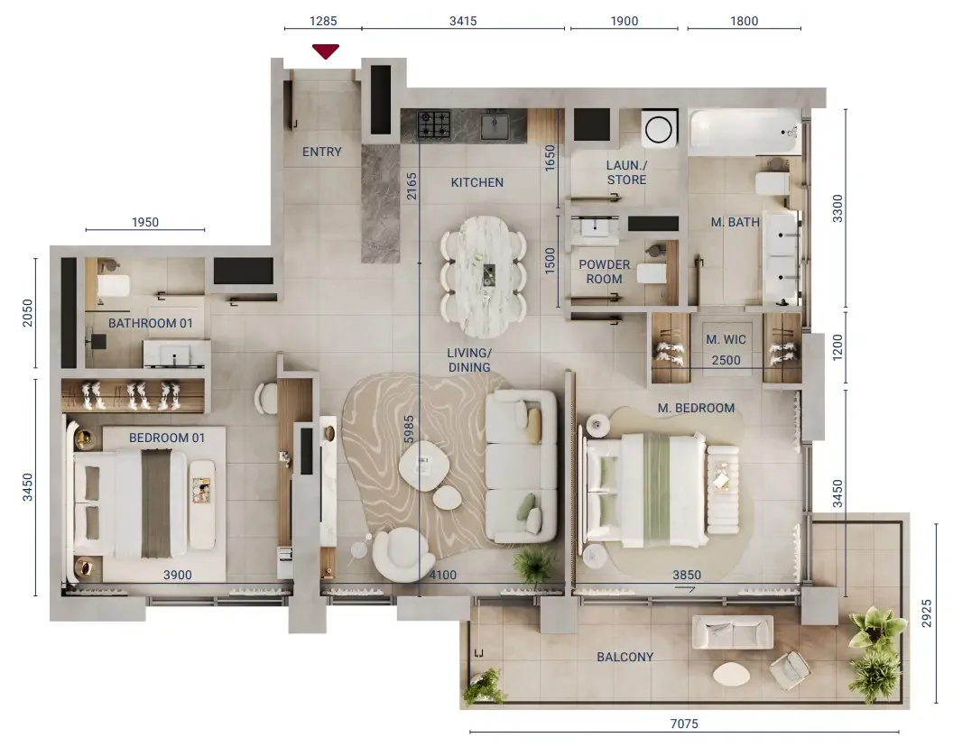 Union Properties Mirdad floor plan