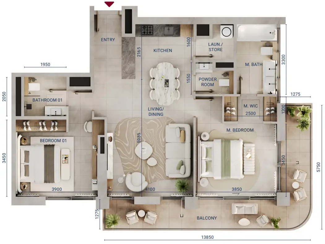 Union Properties Mirdad floor plan
