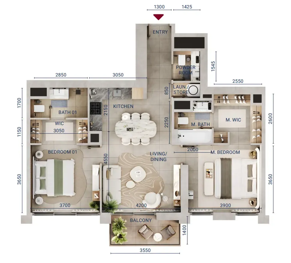 Union Properties Mirdad floor plan
