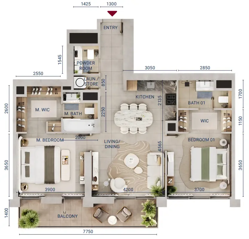 Union Properties Mirdad floor plan