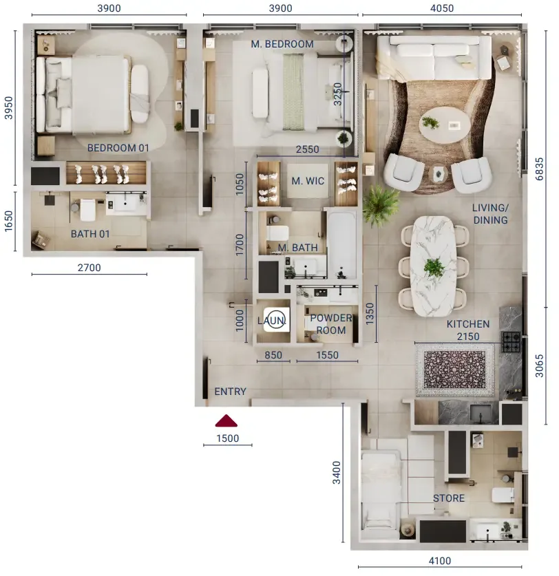 Union Properties Mirdad floor plan