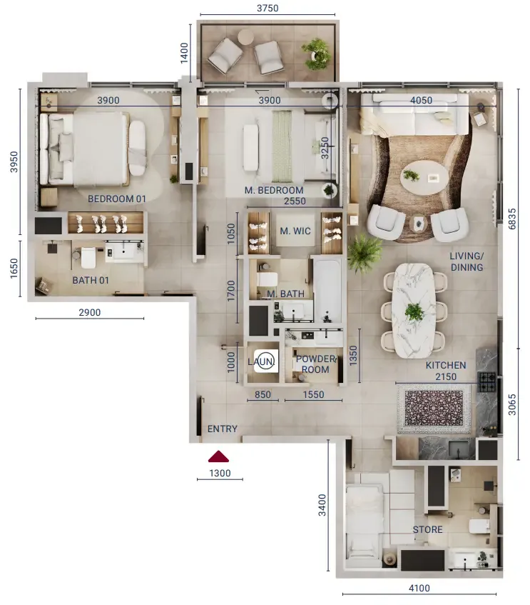 Union Properties Mirdad floor plan