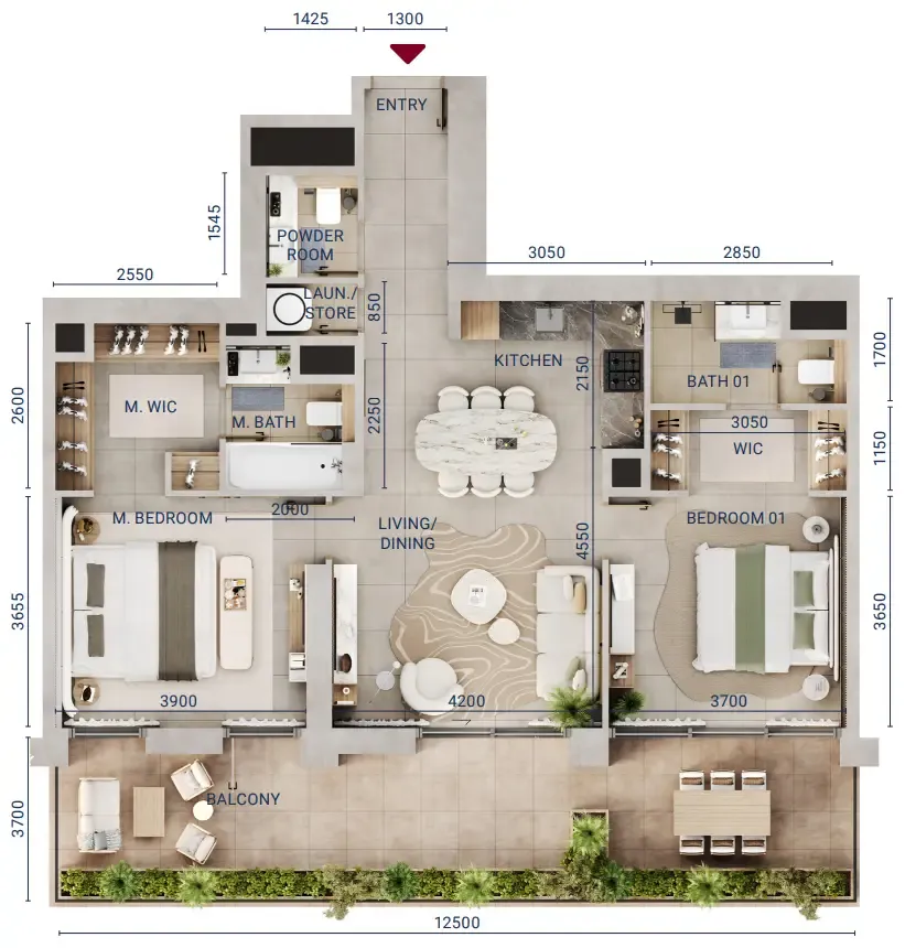 Union Properties Mirdad floor plan