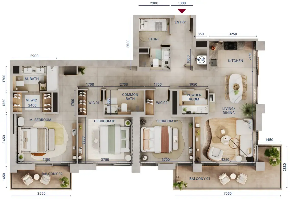 Union Properties Mirdad floor plan