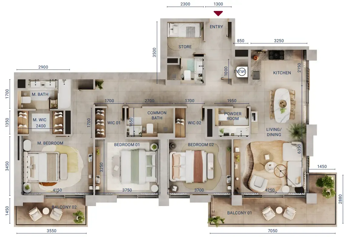 Union Properties Mirdad floor plan