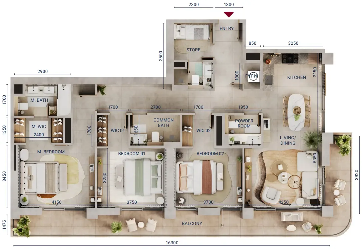 Union Properties Mirdad floor plan