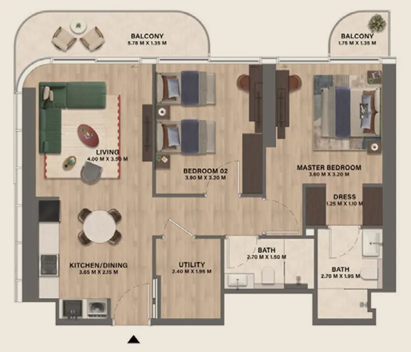 CITYVIEW Mövenpick Residences Dubai Motor City Phase 1 floor plan