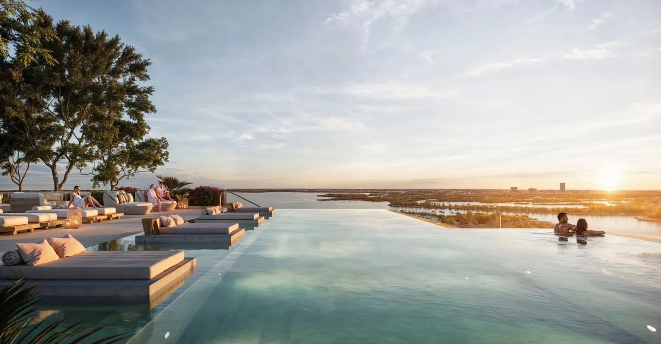 Sky Infinity Pool amenity image at Muheira Maysan