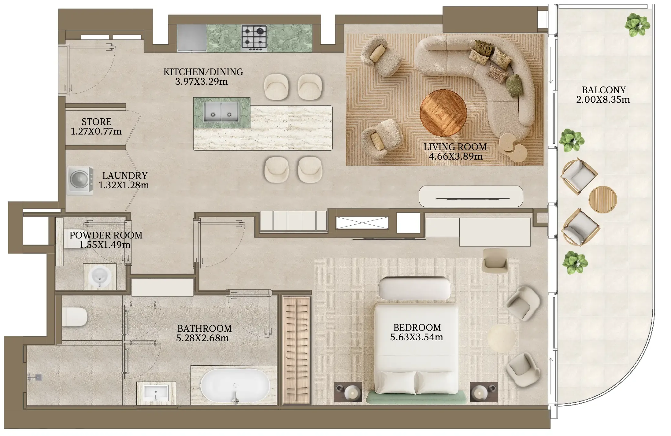 Abu Dhabi National Hotels Nasim Al Bahr Residences floor plan