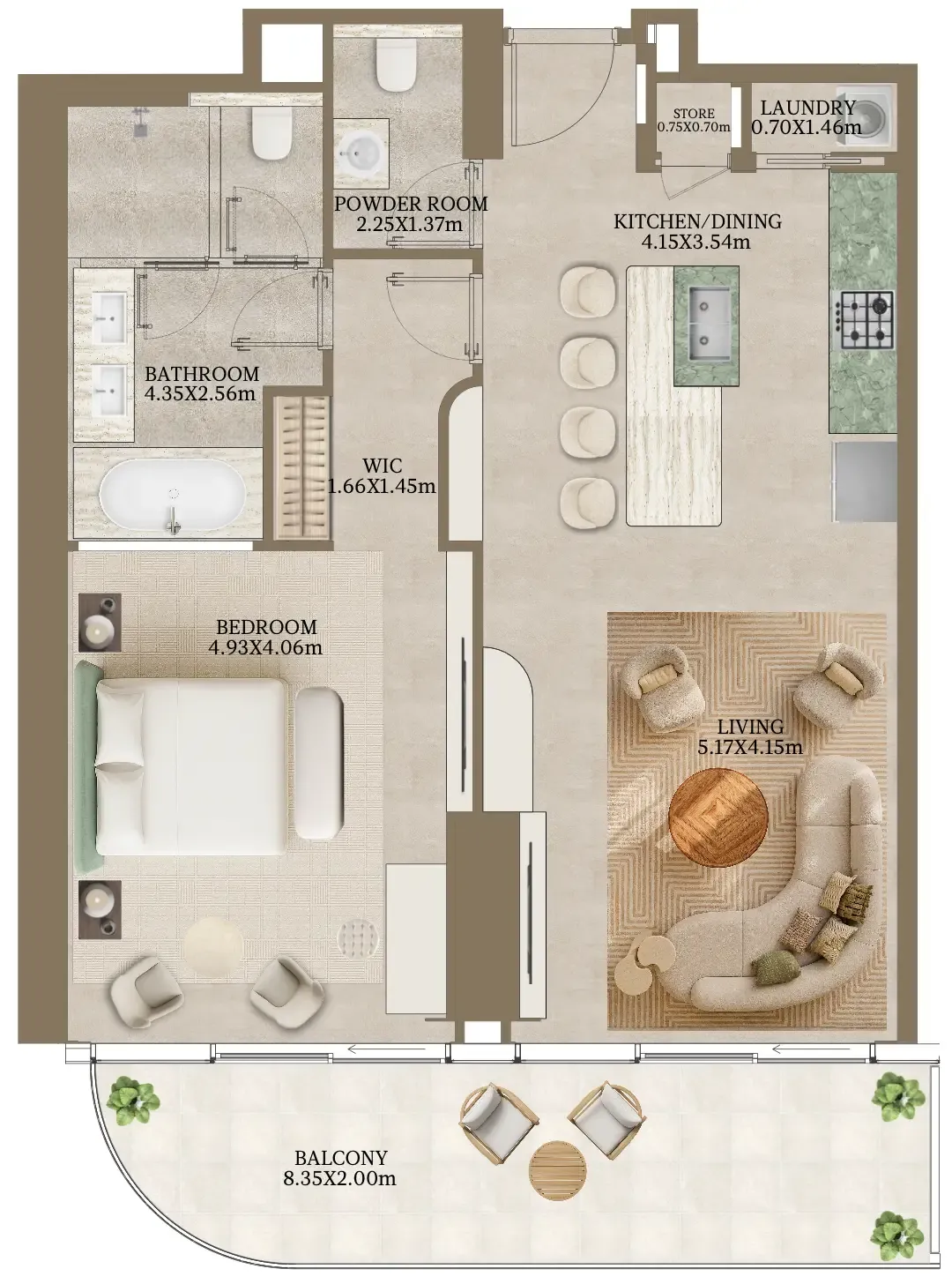 Abu Dhabi National Hotels Nasim Al Bahr Residences floor plan