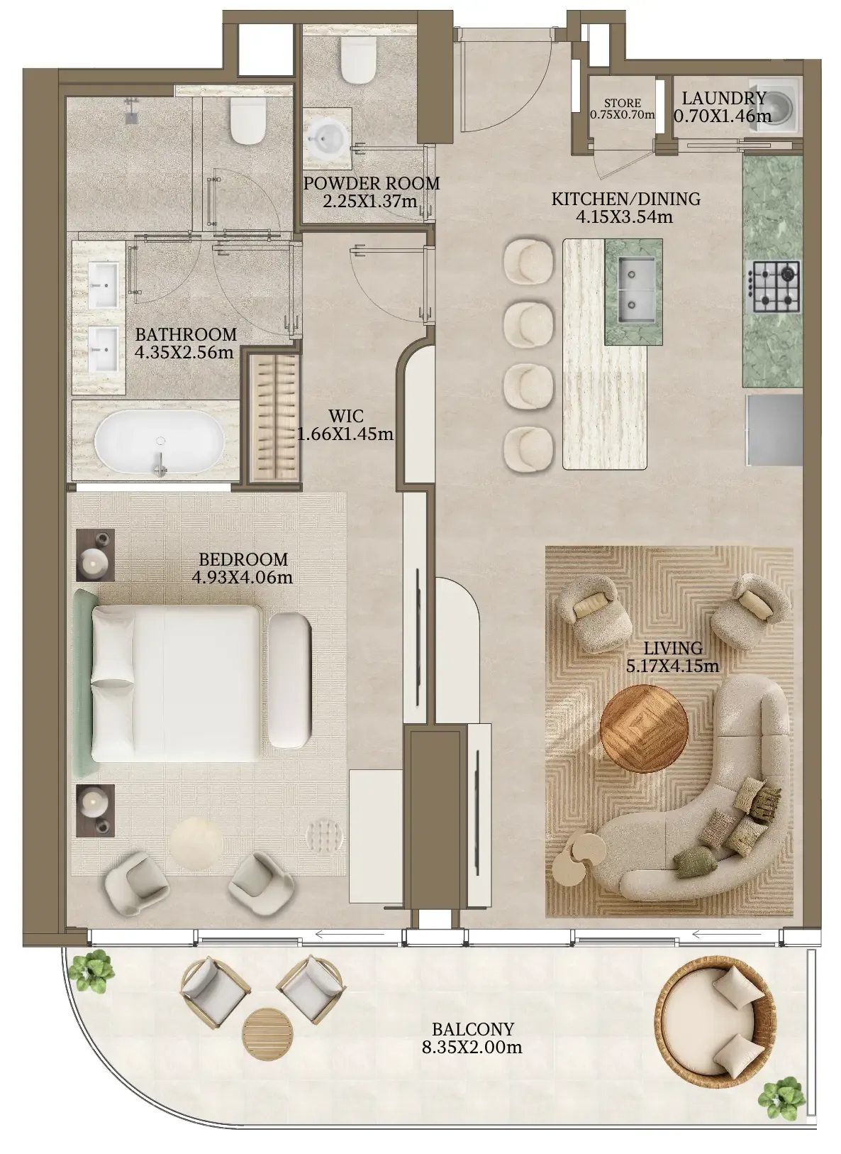 Abu Dhabi National Hotels Nasim Al Bahr Residences floor plan