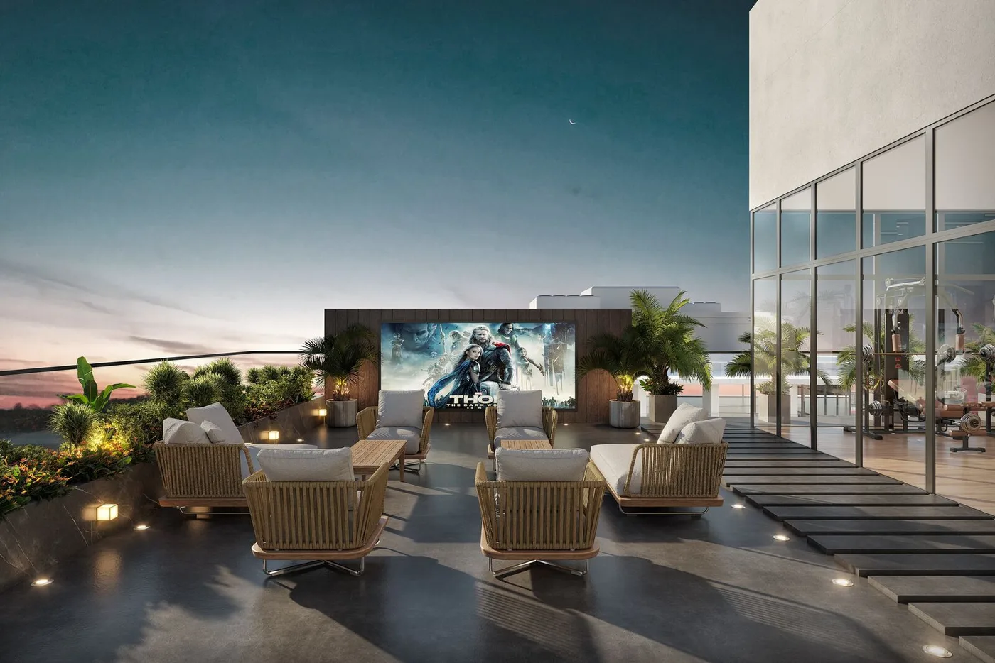 Rooftop Cinema amenity image at Oasis Lofts