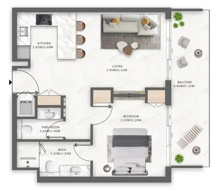 Pantheon One Central floor plan