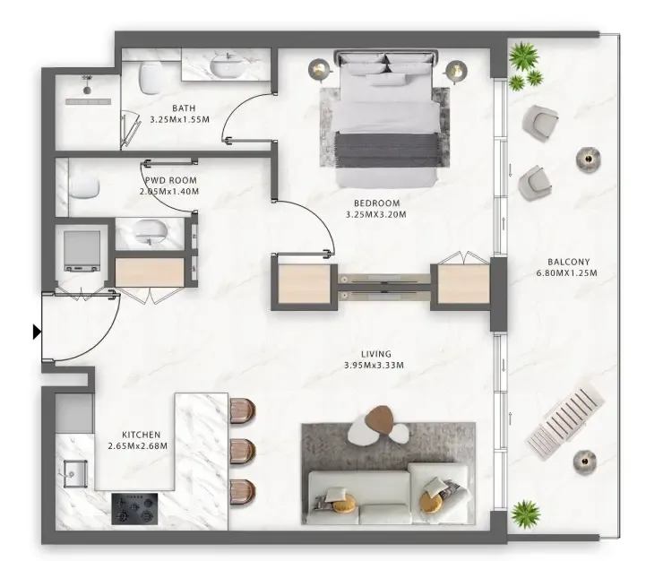 Pantheon One Central floor plan