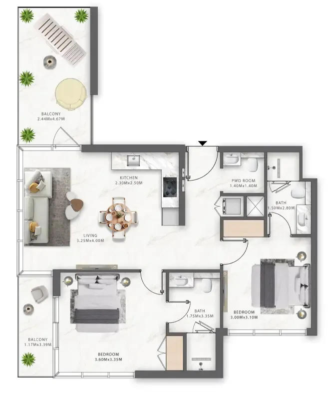 Pantheon One Central floor plan