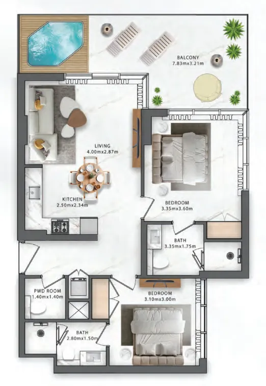 Pantheon One Central floor plan