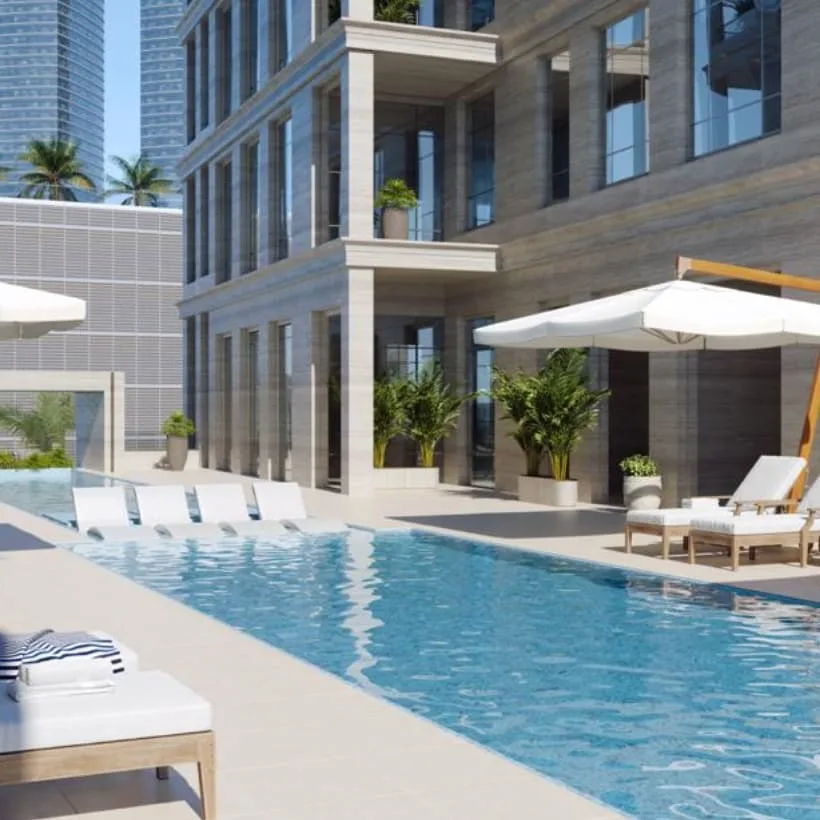Scenic Volcanic Rock Infinity Pool amenity image at One Reem Island