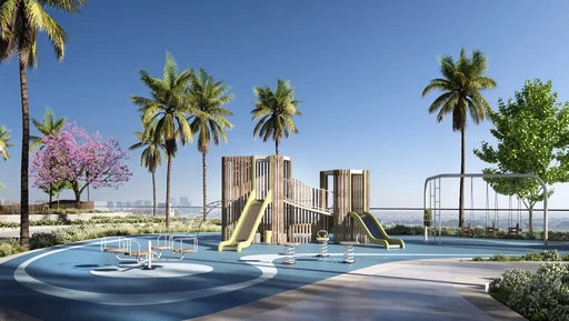 Outdoor Kids Play Area amenity image at Mövenpick Residences Dubai Motor City Phase 1