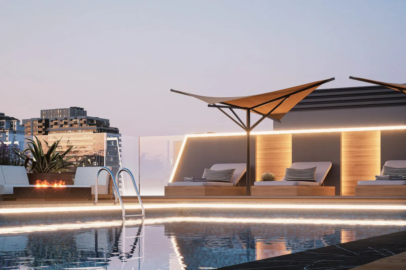 Poolside Lounge Deck amenity image at Park Residency