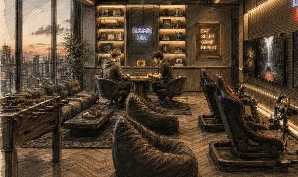 Gaming Room amenity image at Platinum Heights