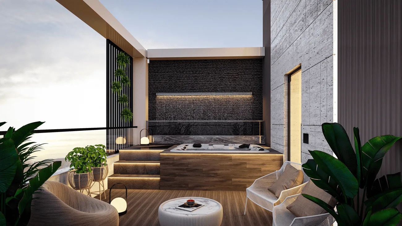Private Jacuzzi amenity image at Sunset Grove Homes