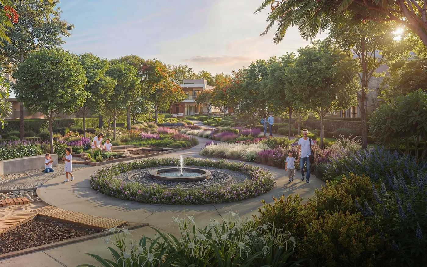 Event Lawns and Open Gathering Spaces amenity image at The Brooks at Sobha Sanctuary