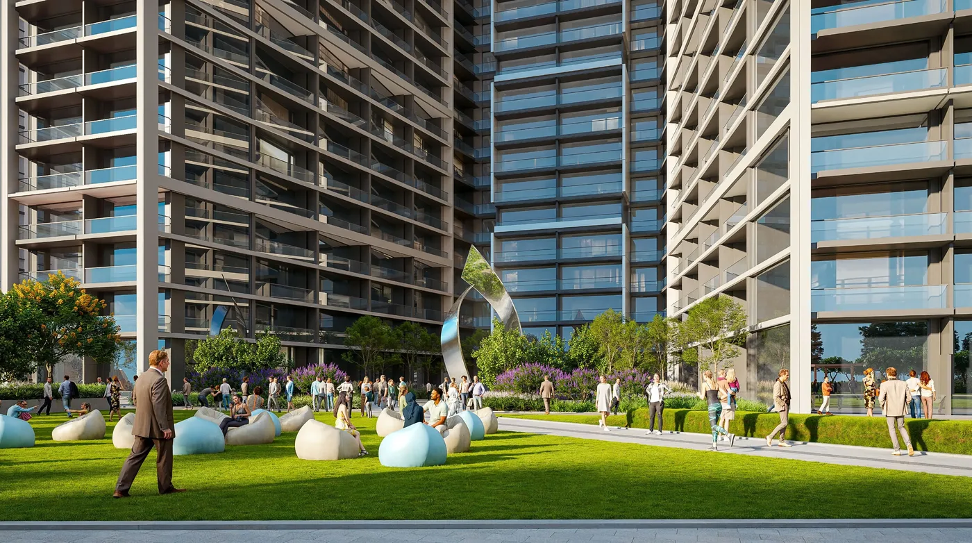 Outdoor Sitting Area Pockets amenity image at The Pinnacle at Sobha Central