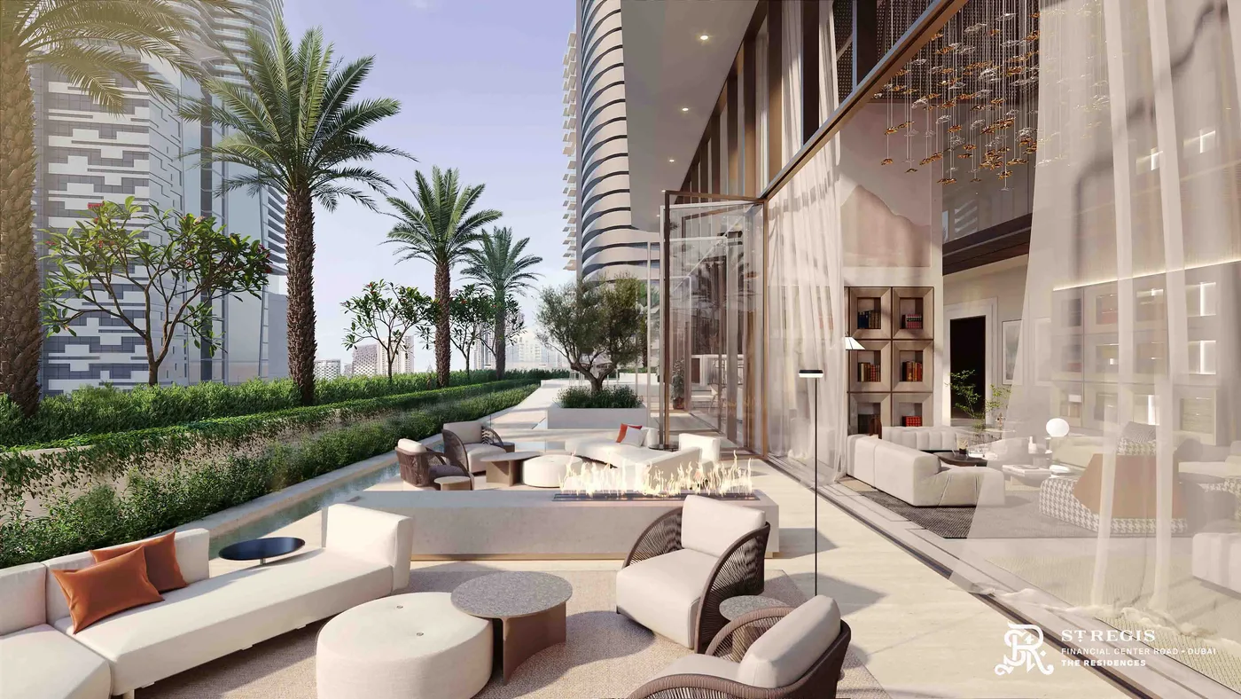 Outdoot Lounge amenity image at The St. Regis Residences