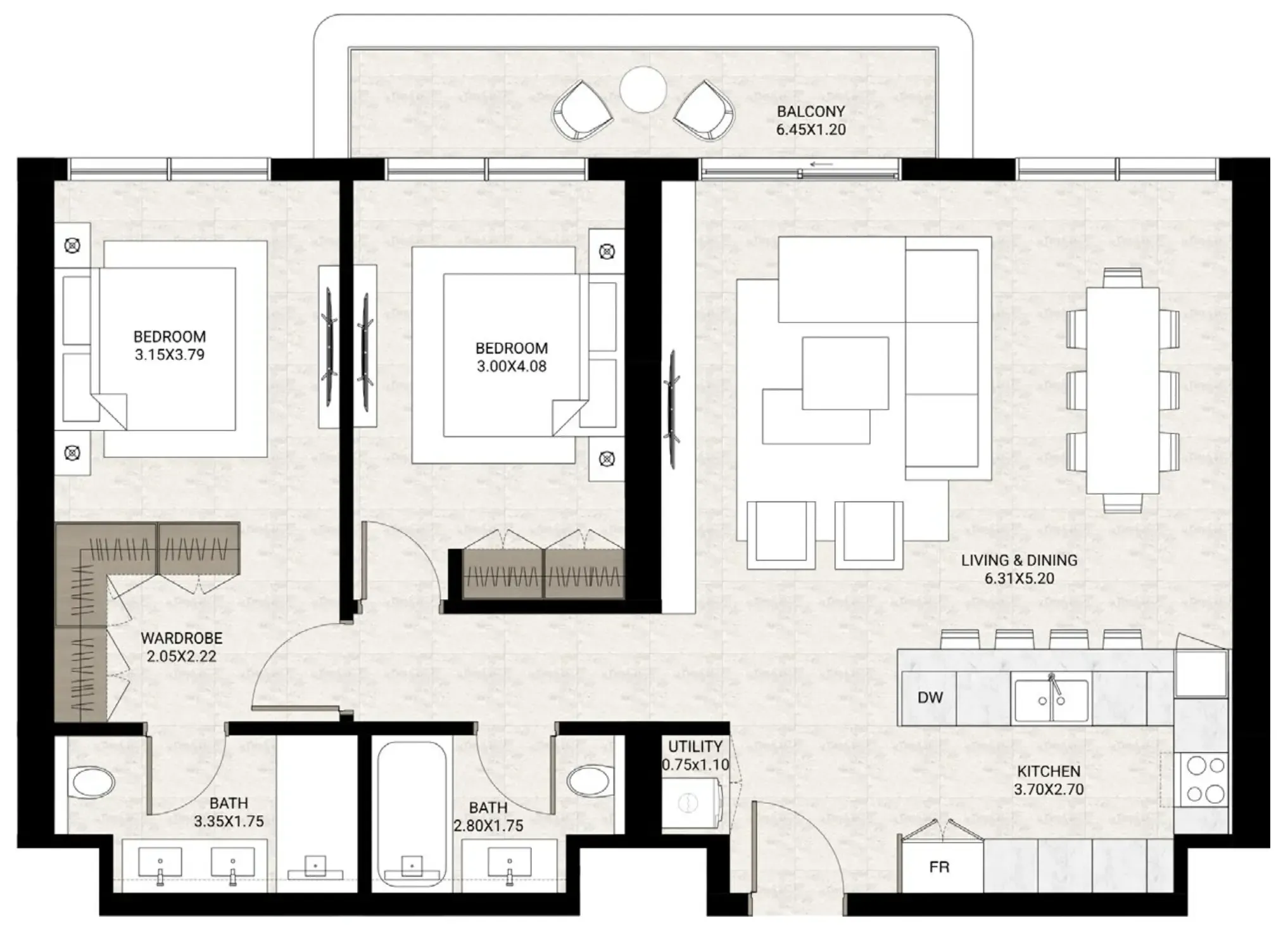RAK Properties The Strand Lunara floor plan