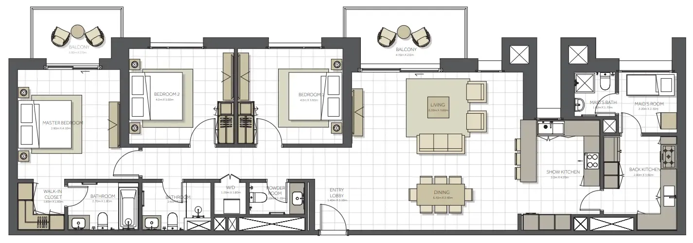 Eagle Hills Topaz Residences floor plan