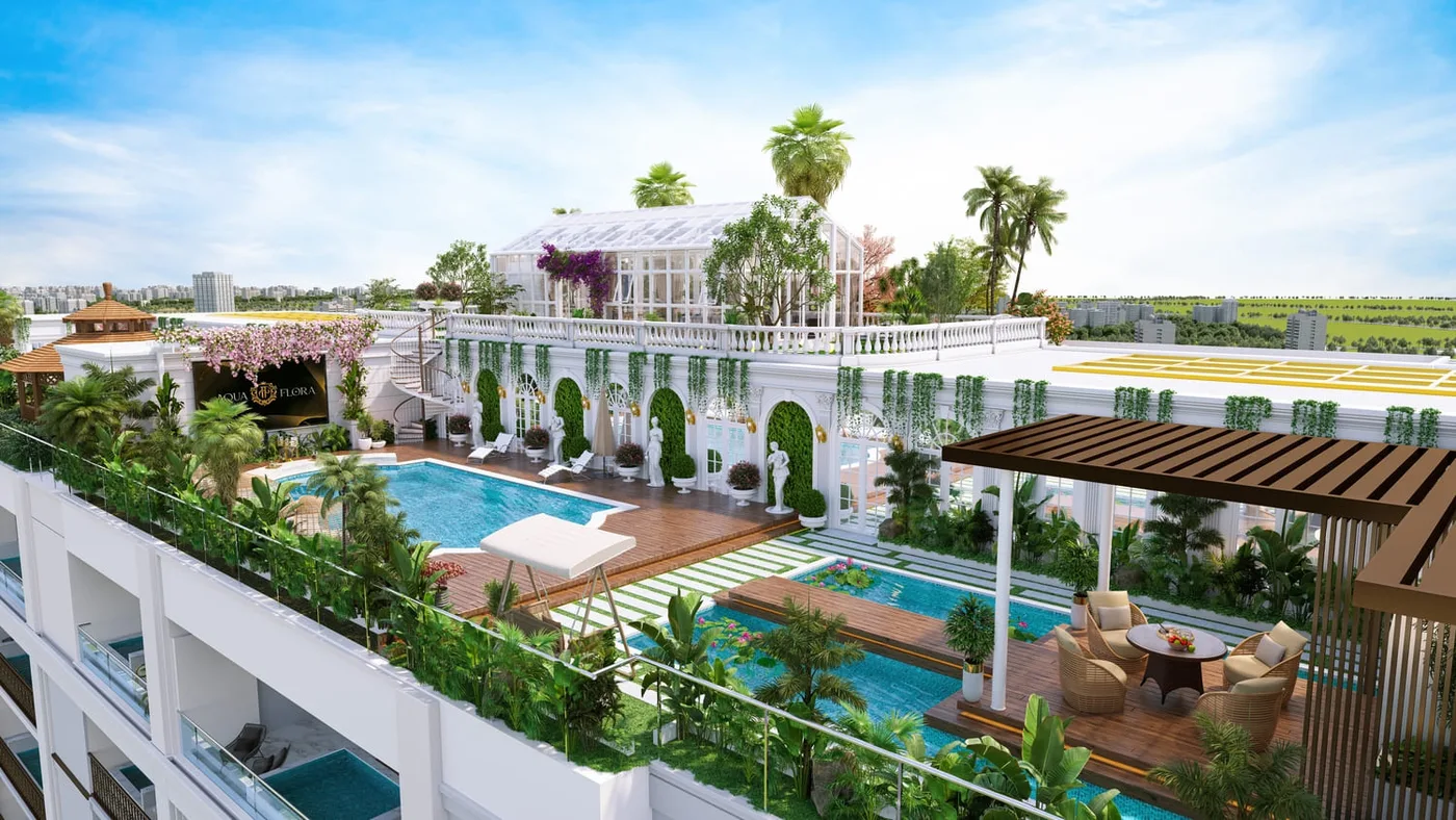 Rooftop Sky Longe amenity image at Vincitore Aqua Flora