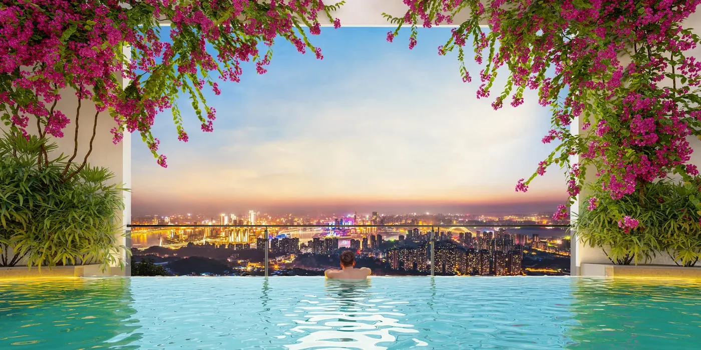 Rooftop Infinity Pool amenity image at Vincitore Wellness Estate