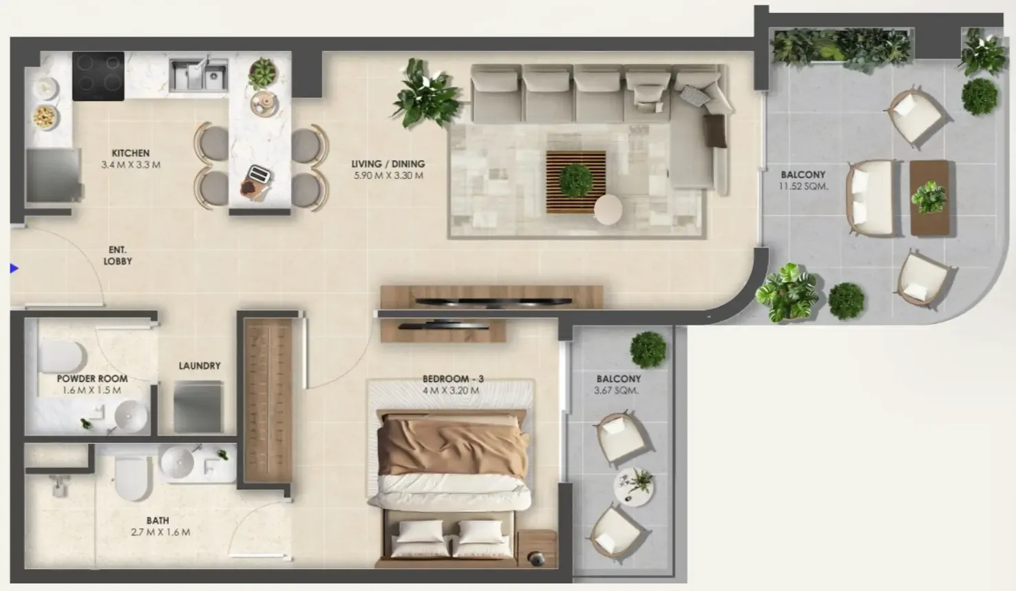 NAMO Development Vivida Residences floor plan