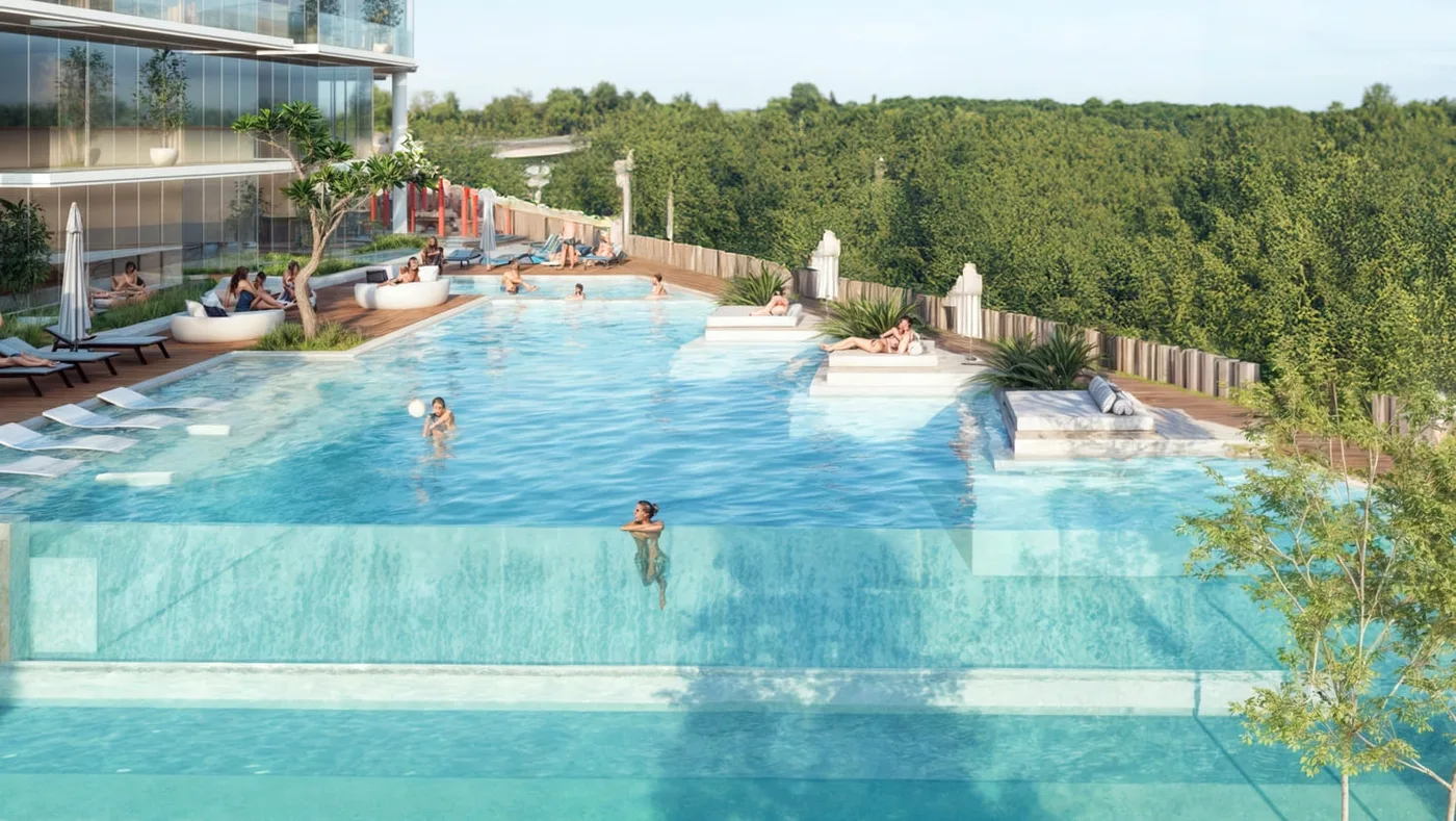 Rooftop Infinity Pool & Sundeck amenity image at Wynwood by Imtiaz