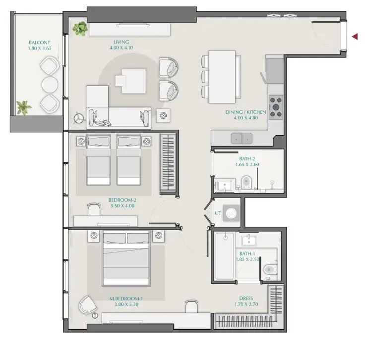 Wasl Avenue Park Towers 1 at Wasl 1 floor plan