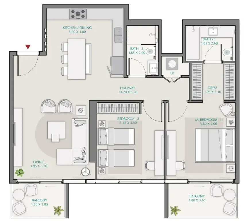 Wasl Avenue Park Towers 1 at Wasl 1 floor plan