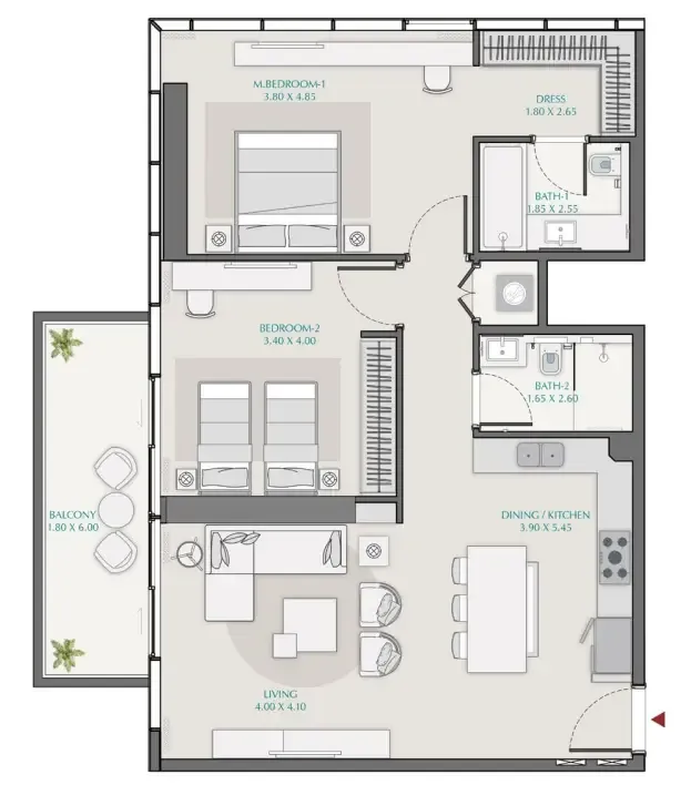Wasl Avenue Park Towers 1 at Wasl 1 floor plan