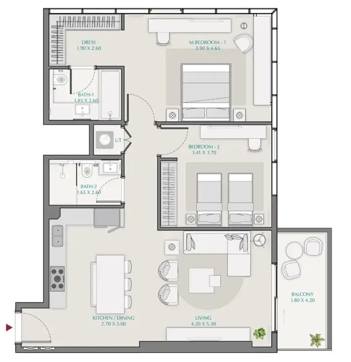 Wasl Avenue Park Towers 1 at Wasl 1 floor plan